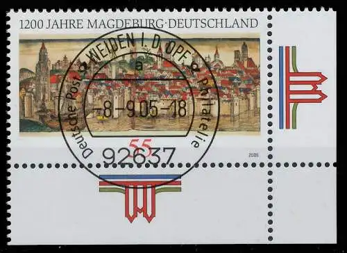 BRD BUND 2005 Nr 2487 zentrisch gestempelt ECKE-URE 393C56