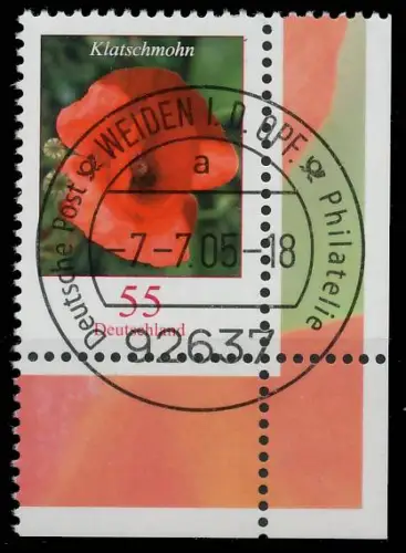 BRD BUND DS BLUMEN Nr 2472 zentrisch gestempelt ECKE-URE 393C3E