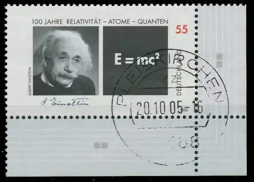 BRD BUND 2005 Nr 2475 zentrisch gestempelt ECKE-URE 393D06