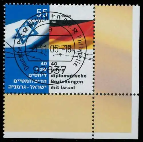 BRD BUND 2005 Nr 2498 zentrisch gestempelt ECKE-URE 397DA6