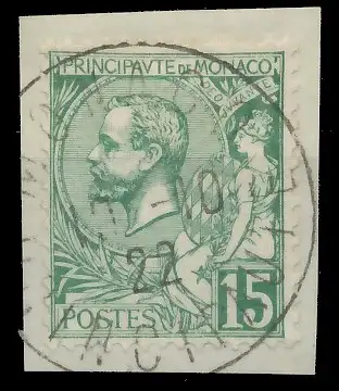 MONACO 1921 Nr 49 zentrisch gestempelt Briefst³ck 3AD6D6