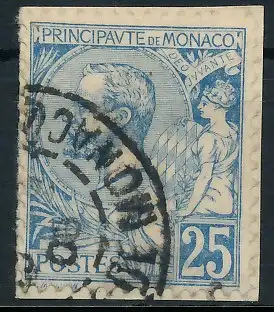 MONACO 1901 Nr 25 gestempelt Briefst³ck 3AD766