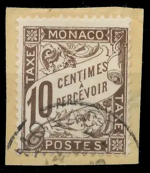 MONACO PORTOMARKEN Nr 7 gestempelt Briefst³ck 3BA47E