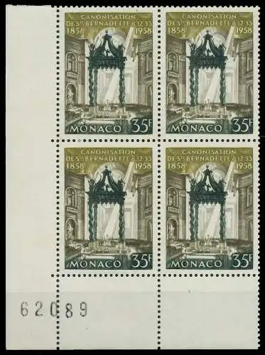 MONACO 1958 Nr 598 postfrisch VIERERBLOCK ECKE-ULI 3BA73E