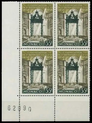 MONACO 1958 Nr 598 postfrisch VIERERBLOCK ECKE-ULI 3BA74E