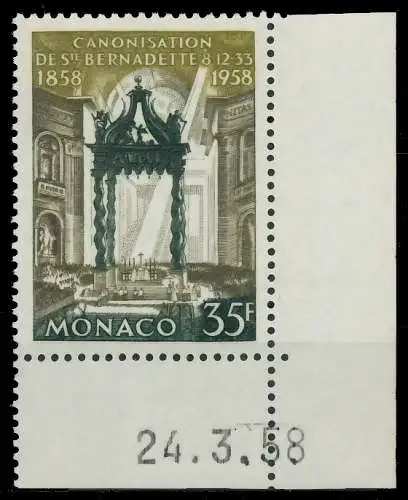 MONACO 1958 Nr 598 postfrisch ECKE-URE 3BA74A