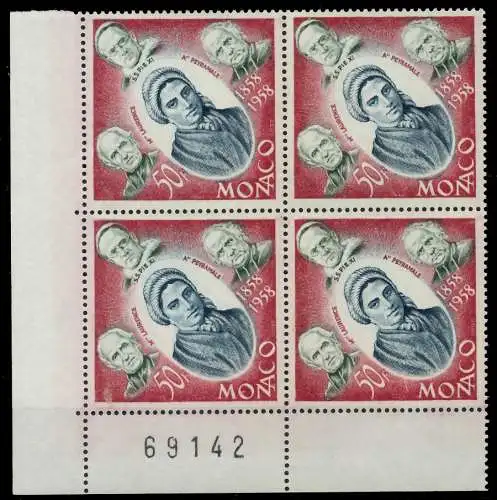 MONACO 1958 Nr 599 postfrisch VIERERBLOCK ECKE-ULI 3BA7AE