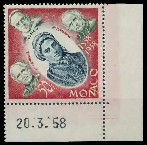 MONACO 1958 Nr 599 postfrisch ECKE-URE 3BA7C6