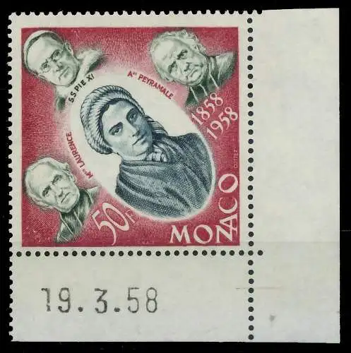 MONACO 1958 Nr 599 postfrisch ECKE-URE 3BA7C2