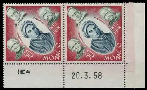 MONACO 1958 Nr 599 postfrisch WAAGR PAAR ECKE-URE 3BA836