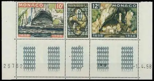 MONACO 1958 Nr 594 + 595 596 postfrisch 3ER STR URA 3BA7DE