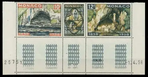 MONACO 1958 Nr 594 + 595 596 postfrisch 3ER STR URA 3BA816