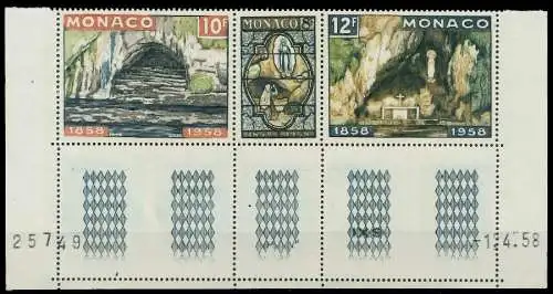 MONACO 1958 Nr 594 + 595 596 postfrisch 3ER STR URA 3BA81E