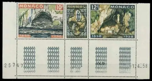 MONACO 1958 Nr 594 + 595 596 postfrisch 3ER STR URA 3BD826
