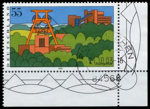 BRD BUND 2003 Nr 2355 zentrisch gestempelt ECKE-URE 3C8B72