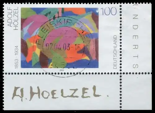BRD BUND 2003 Nr 2316 zentrisch gestempelt ECKE-URE 3C8D22