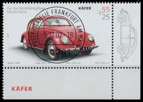 BRD BUND 2002 Nr 2292 zentrisch gestempelt ECKE-URE 3C8E62