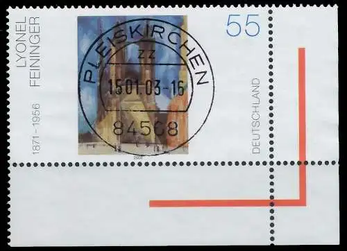 BRD BUND 2002 Nr 2294 zentrisch gestempelt ECKE-URE 3CCEBE