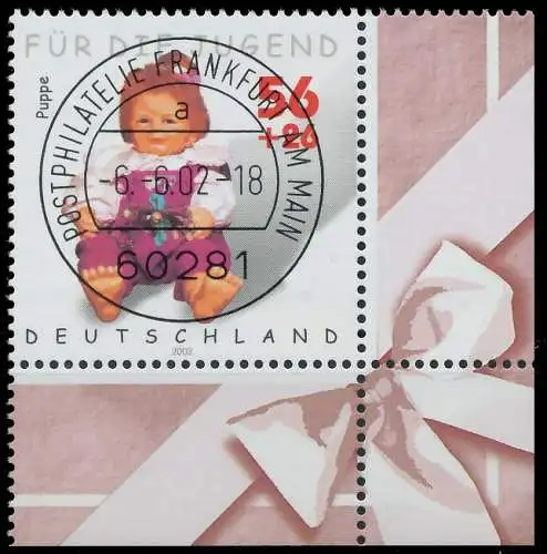 BRD BUND 2002 Nr 2262 zentrisch gestempelt ECKE-URE 3CCFEE