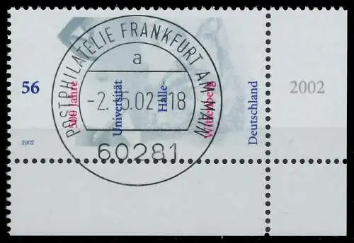 BRD BUND 2002 Nr 2254 zentrisch gestempelt ECKE-URE 3CD046