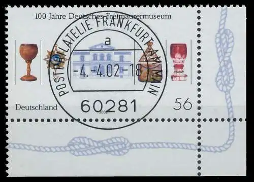 BRD BUND 2002 Nr 2247 zentrisch gestempelt ECKE-URE 3CD17E