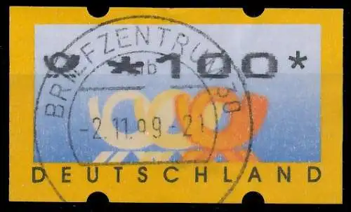 BRD BUND AUTOMATENMARKEN 1999 Nr ATM 3-2-0100 gestempelt 3CD1BA