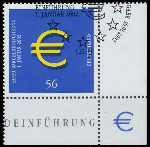 BRD BUND 2002 Nr 2234 gestempelt ECKE-URE 3CD24E