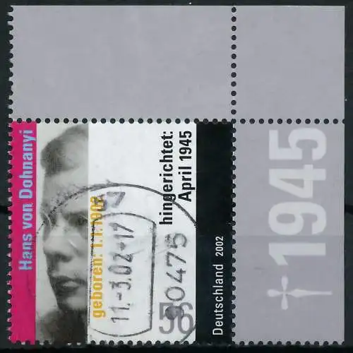 BRD BUND 2002 Nr 2233 gestempelt ECKE-ORE 3CD27A