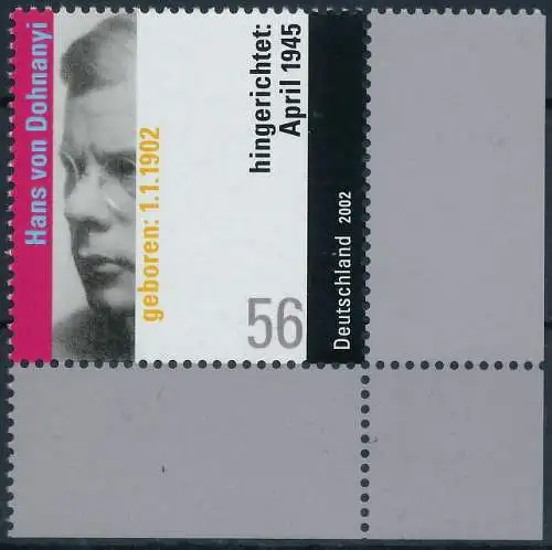 BRD BUND 2002 Nr 2233 postfrisch ECKE-URE 3CD292