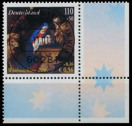 BRD BUND 2001 Nr 2227 zentrisch gestempelt ECKE-URE 3CD2BE