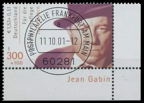 BRD BUND 2001 Nr 2222A zentrisch gestempelt ECKE-URE 3CD30E