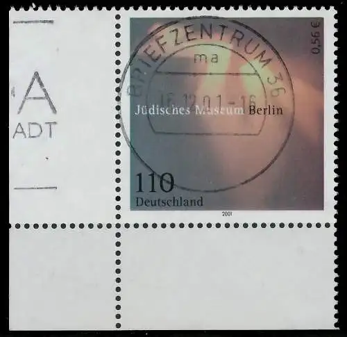 BRD BUND 2001 Nr 2216 zentrisch gestempelt ECKE-ULI 3CD38A