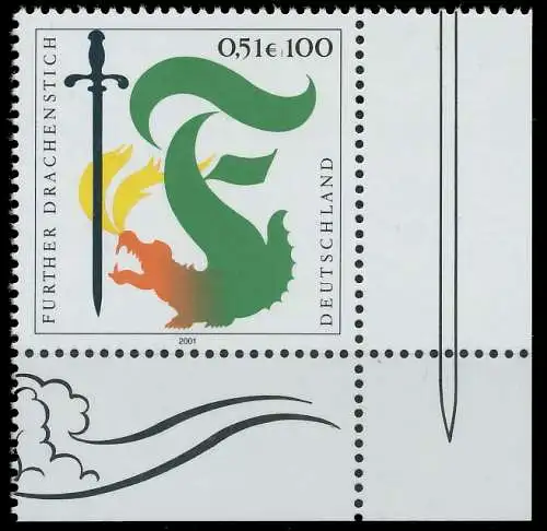 BRD BUND 2001 Nr 2207 postfrisch ECKE-URE 3CD40A