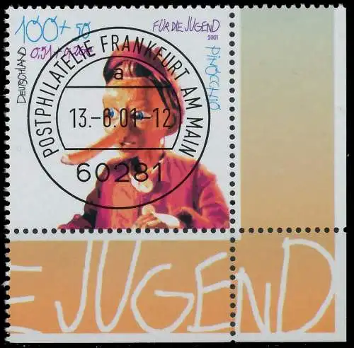 BRD BUND 2001 Nr 2190 zentrisch gestempelt ECKE-URE 3CD47E