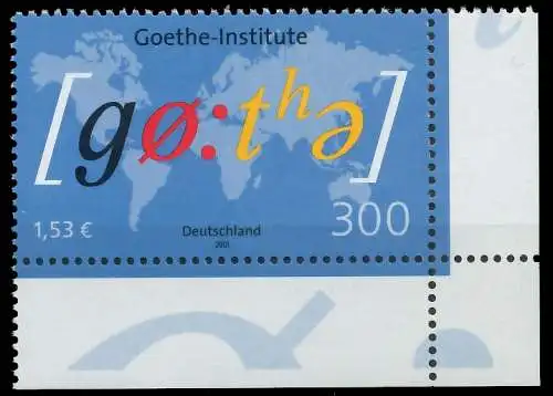 BRD BUND 2001 Nr 2181 postfrisch ECKE-URE 3CD542