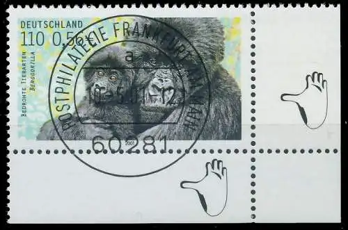 BRD BUND 2001 Nr 2182 zentrisch gestempelt ECKE-URE 3CD552