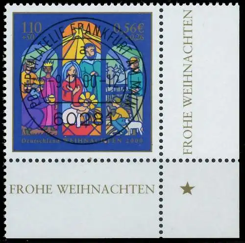 BRD BUND 2000 Nr 2152 zentrisch gestempelt ECKE-URE 3D0726