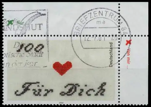 BRD BUND 2000 Nr 2138 gestempelt ECKE-ORE 3D07EA