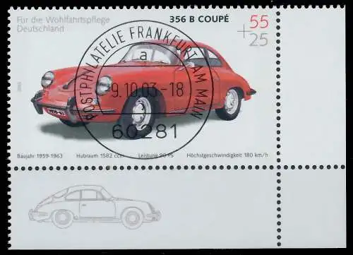 BRD BUND 2003 Nr 2364 zentrisch gestempelt ECKE-URE 3D0922