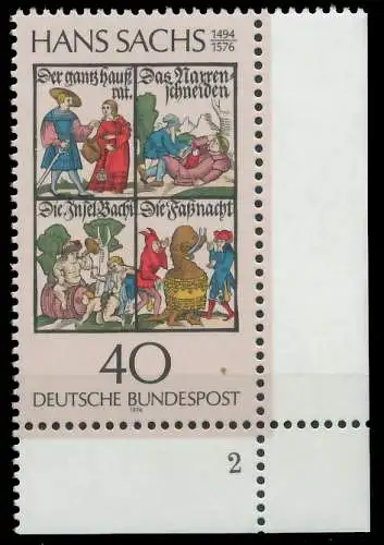 BRD BUND 1976 Nr 877 postfrisch FORMNUMMER 2 3D0AA2