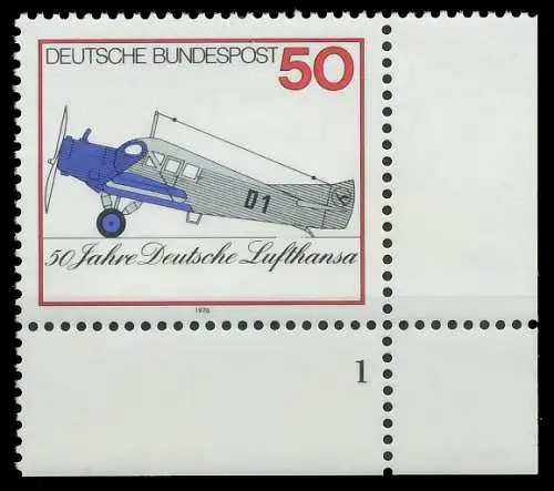 BRD BUND 1976 Nr 878 postfrisch FORMNUMMER 1 3D0ACE