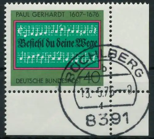 BRD BUND 1976 Nr 893 zentrisch gestempelt FORMNUMMER 4 3D0B1A
