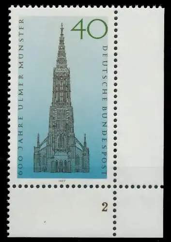 BRD BUND 1977 Nr 937 postfrisch FORMNUMMER 2 3D0C7E