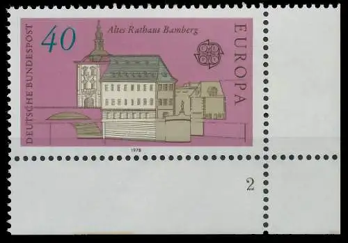 BRD BUND 1978 Nr 969 postfrisch FORMNUMMER 2 3D0D8E