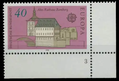 BRD BUND 1978 Nr 969 postfrisch FORMNUMMER 3 3D0D9A