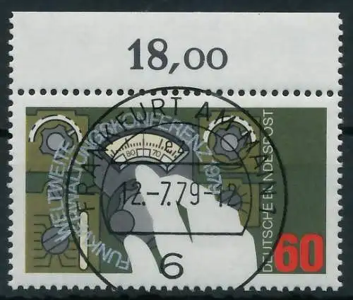 BRD BUND 1979 Nr 1015 zentrisch gestempelt ORA 3D6542