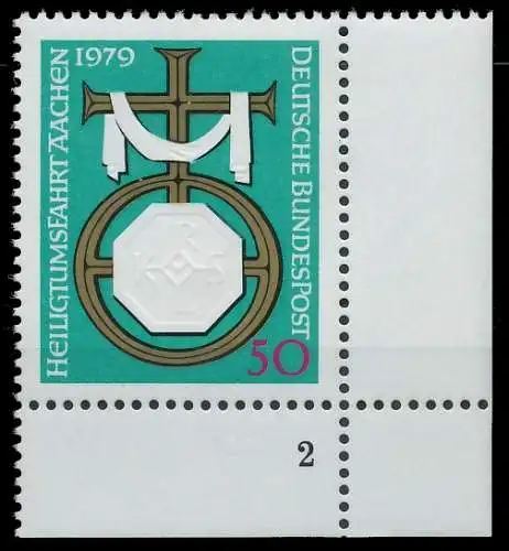 BRD BUND 1979 Nr 1017 postfrisch FORMNUMMER 2 3D656A