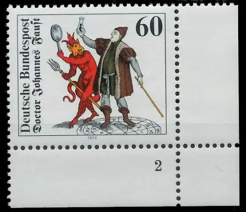 BRD BUND 1979 Nr 1030 postfrisch FORMNUMMER 2 3D65C2