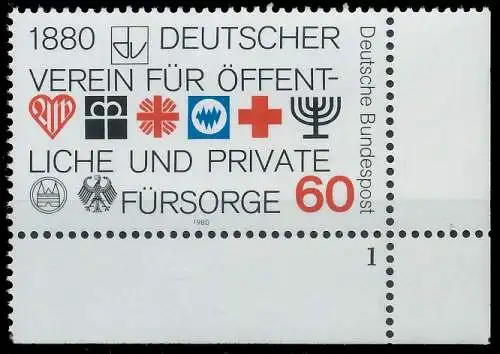 BRD BUND 1980 Nr 1044 postfrisch FORMNUMMER 1 3D662E