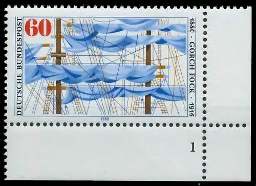 BRD BUND 1980 Nr 1058 postfrisch FORMNUMMER 1 3D6656